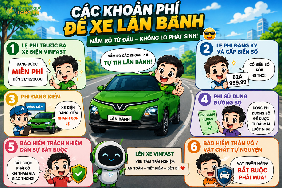 các khoản chi phí bắt buộc để xe điện vinfast lăn bánh