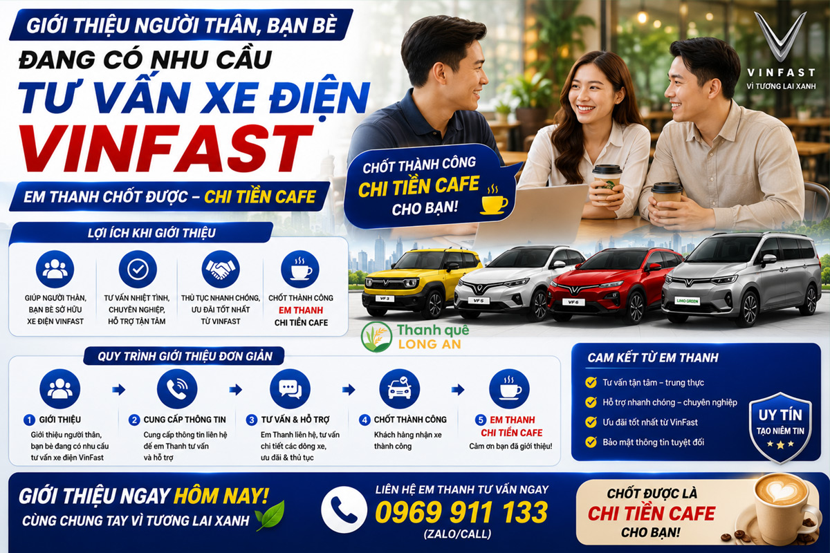 giới thiệu người thân bạn bè mua xe điện Vinfast cùng thanh